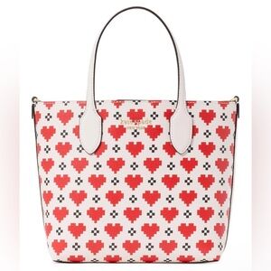 Kate Spade Bleecker Pixel Hearts Medium Crossbody Tote Handbag